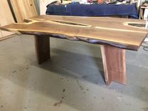 Live Edge Local Black Walnut Table With Some Bark And Interesting Shaping 5 small