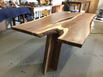 Live Edge Local Black Walnut Table With Some Bark And Interesting Shaping 6 small