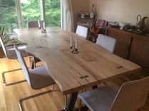 Live Edge Dining Table, Local Spalted Hard Maple 2 small