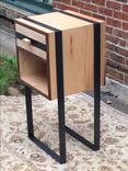Custom Night Stands, Made To Order, Walnut And Maple With Steel Straps 1 small