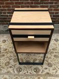 Custom Night Stands, Made To Order, Walnut And Maple With Steel Straps 3 small