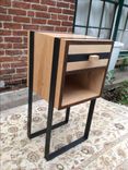 Custom Night Stands, Made To Order, Walnut And Maple With Steel Straps 4 small