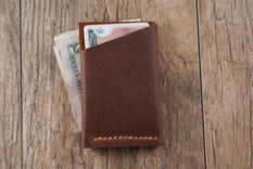 The Slider - Minimalist Wallet Card Holder In Kodiak Oil Tanned Cowhide Leather, Free Ship In U.S.A. 1 small