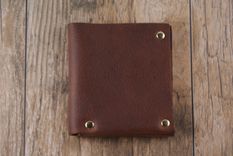 The Full Riveted - Minimalist Wallet Card Holder In Kodiak Oil Tanned Cowhide Leather. 2 small