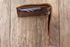 The Full Riveted - Minimalist Wallet Card Holder In Kodiak Oil Tanned Cowhide Leather. 5 small