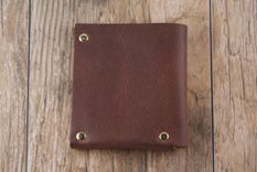 The Full Riveted - Minimalist Wallet Card Holder In Kodiak Oil Tanned Cowhide Leather. 6 small