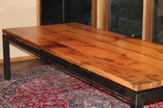 Reclaimed Lumber And Steel Dining Table 4 small