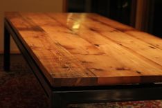 Reclaimed Lumber And Steel Dining Table 1 small