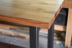 Walnut & Steel Kitchen Island 1 small