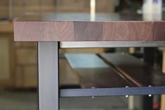 Walnut & Steel Kitchen Island 3 small