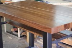Walnut & Steel Kitchen Island 2 small