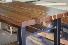 Walnut & Steel Kitchen Island 5 small