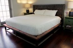 Antiqued Steel King Size Bed 2 small