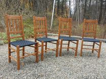 Shaker Chair Set, Curly Cherry, Handmade, Black Shaker Tape Seats 1 small