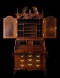 Secretary Desk, Upper Bookcase, Solid Mahogany 2 small