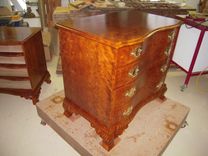 Chest, Oxbow, 4 Drawers, Curly Cherry 6 small