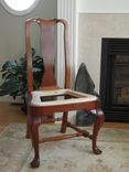 Chair, Queen Anne Style, Solid Mahogany, Shellac/Wax 1 small