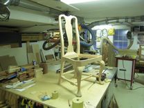 Chair, Queen Anne Style, Solid Mahogany, Shellac/Wax 5 small