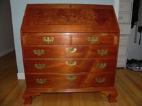 Penn. Desk, Solid Mahogany, 4 Drawers, Hand Cut Dovetails 2 small