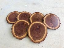 Coasters, Texas Mesquite Wood Coasters - Set Of 6 8 small