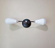 Modern Wall Sconce - Mid Century Light - Black White Nickel Linear Vanity Light - Modern Bathroom 2 small
