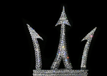 Maserati Trident Logo Crystallized Car Emblem Bling Genuine European Crystals Bedazzled 2 small