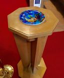 Hand Raked Fused Glass Baptismal Font - Blessings 1 small