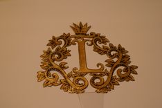 Cake Topper Wedding Initial Leaf Crown One Color Two Side Hand Drawn Graphic Custom Example 2 small