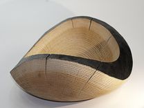 Sandblasted Oak Wood Turned Bowl 1 small