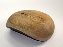 Sandblasted Oak Wood Turned Bowl 6 small