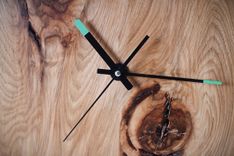 Modern Hickory Wall Clock 3 small