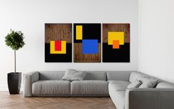 3 Panel Art 72x40 - Wood Wall Art, Abstract Painting, Modern Art, Home Decor 1 small