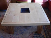 Maple Coffee Table With Zebrawood Legs 1 small