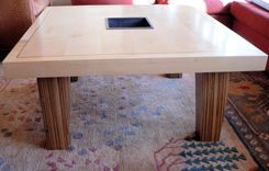 Maple Coffee Table With Zebrawood Legs 2 small