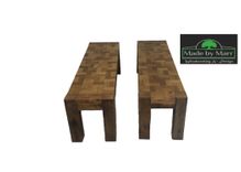 Reclaimed Wormy Chestnut Tiled Dining Set 5 small