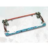 Tropical Beach European Crystal License Plate Frame Bedazzled Car Bling Crystallized Palm Trees 1 small
