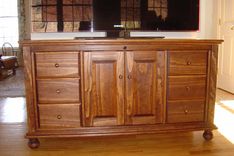 Reclaimed Pine Media Cabinet. 1 small