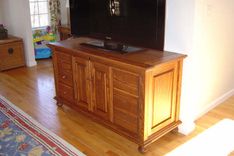 Reclaimed Pine Media Cabinet. 3 small