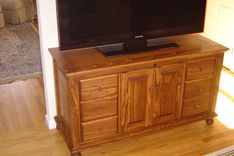 Reclaimed Pine Media Cabinet. 4 small