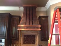 Copper Range Hood With Iron Straps 4 small