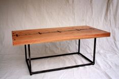 Solid Oak Coffee Table With Live Edge And Steel Base 1 small
