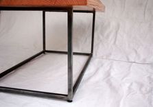 Solid Oak Coffee Table With Live Edge And Steel Base 3 small