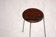 Mid-Century Modern Inspired Wood And Steel Stool 2 small