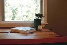 Live Edge Oak Window Bench With Salvaged I-Beam Legs 4 small