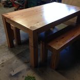 Bold, Contemporary Dining Table And Benches 1 small
