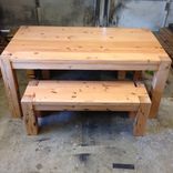 Bold, Contemporary Dining Table And Benches 3 small