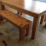 Bold, Contemporary Dining Table And Benches 4 small