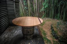 Oak Barrel Dining Table 1 small
