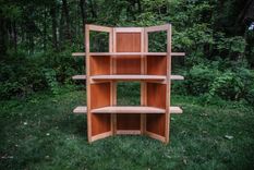 Maple And Mahogany Adjustable Room Divider Bookcase 2 small