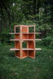 Maple And Mahogany Adjustable Room Divider Bookcase 1 small